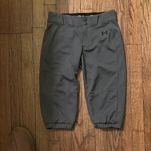 Under Armour Girls Charcoal Gray Softball Pants